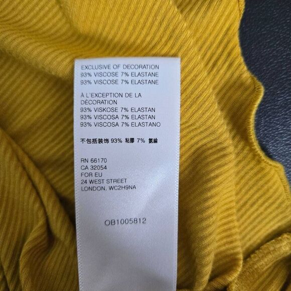 Free People Womens Shimmy Shake Tunic Top Size Small Yellow Ribbed Slouchy Boho - Picture 5 of 9